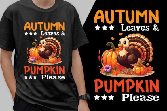 Autumn Leaves and Pumpkin T-Shirt Design Graphics
