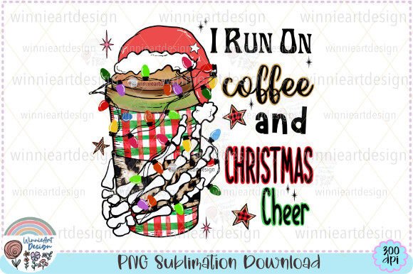 Christmas Skeleton Coffee Sublimation for T-Shirt Graphics