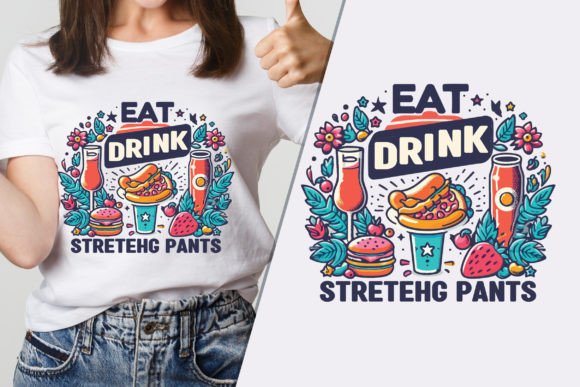 Eat Drink Strechy Pant Classy Graphics Review