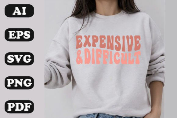 Expensive and Difficult: Retro Wavy Graphics for T-Shirt Designs
