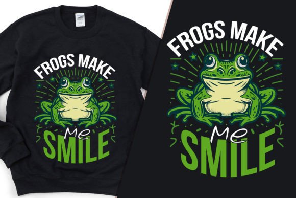 Frog Makes Me Smile: Stylish Tee Design Graphics