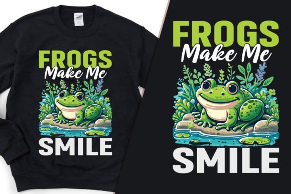 Frog Makes Me Smile: Trendy Graphics & T-Shirt Designs