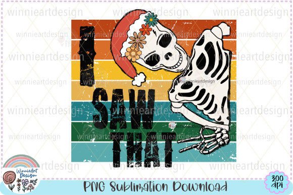 I Saw That Funny Christmas Skull Vintage