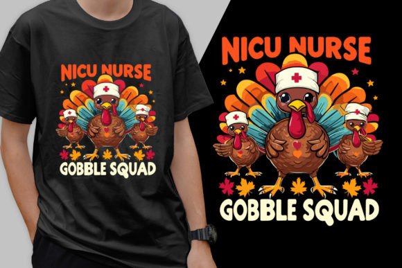 Nicu Nurse Gobble Squad Stylish T-Shirt
