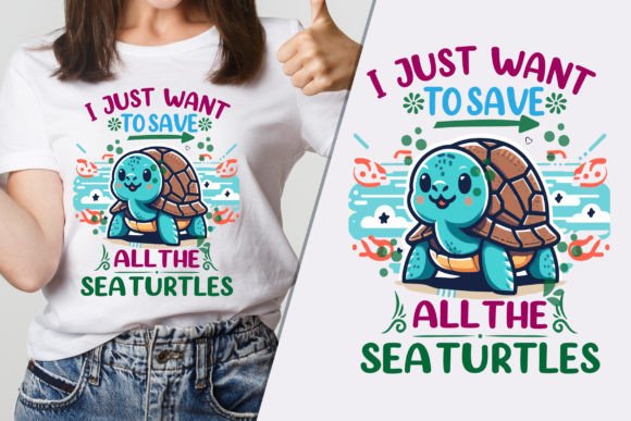 Save Sea-Turtles Classy T-Shirt Design