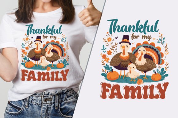 Thankful for My Family Graphics & T-Shirt Designs